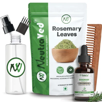 Rosemary Leaves + Oil + Spray Bottle + Neem Comb + Comb Applicator image 1